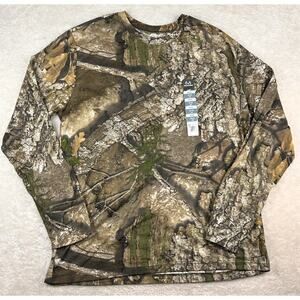 Realtree Men's APX Scent Control L/S Hunting Camouflage T-Shirt Green Size L